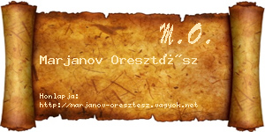 Marjanov Oresztész névjegykártya